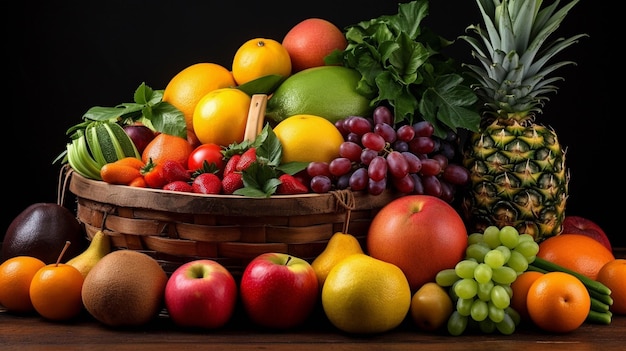 fruits in the baskit natural sweetness mixed fruit display