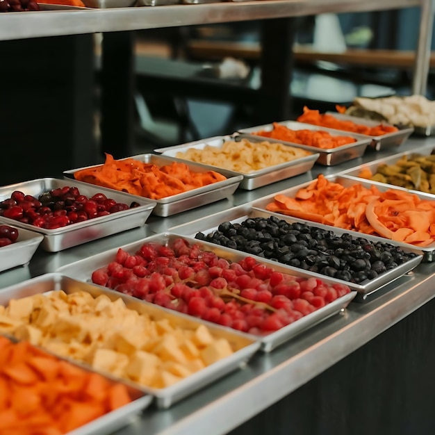 Foto frutta al buffet fotografia alimentare