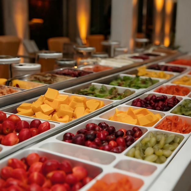 Foto frutta al buffet fotografia alimentare