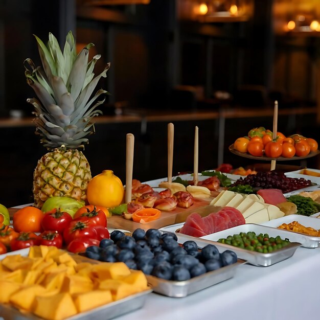 Foto frutta al buffet fotografia alimentare