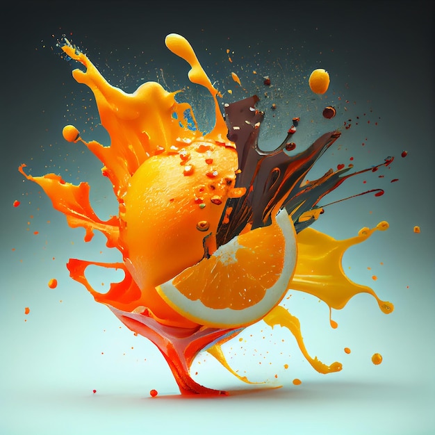 Fruits Collection isolated and splatting fruits