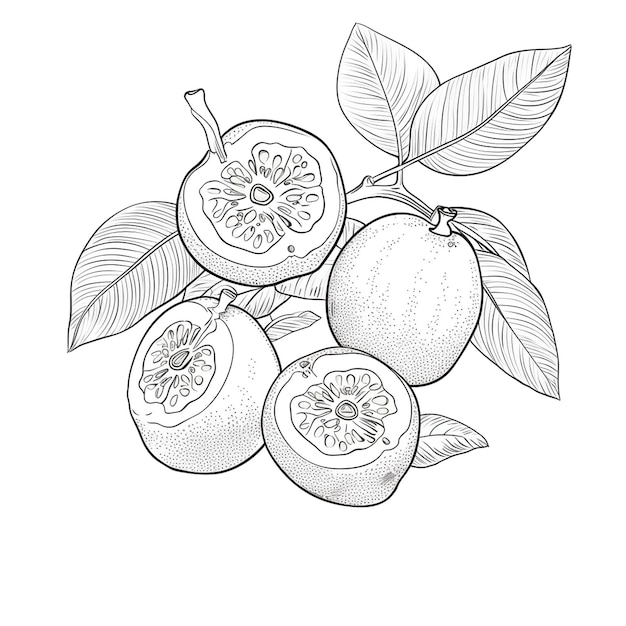 Photo fruits coloring page