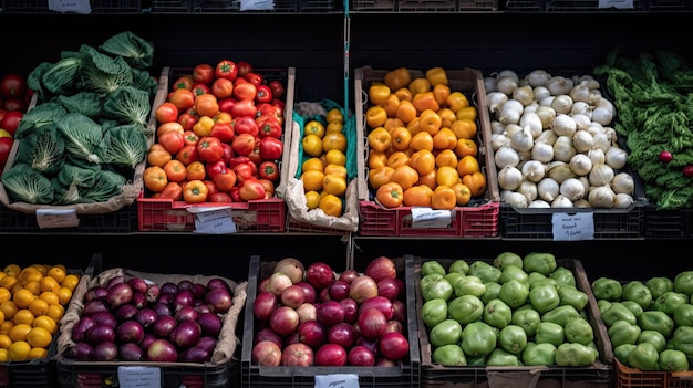 Fruits on display at a market