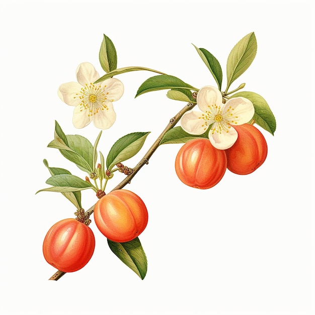 Photo fruits illustration with floral accent