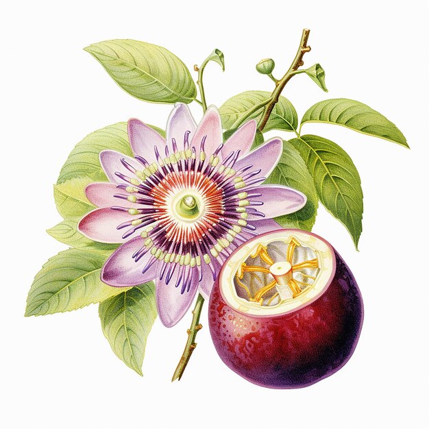 Fruits Illustration with floral accent