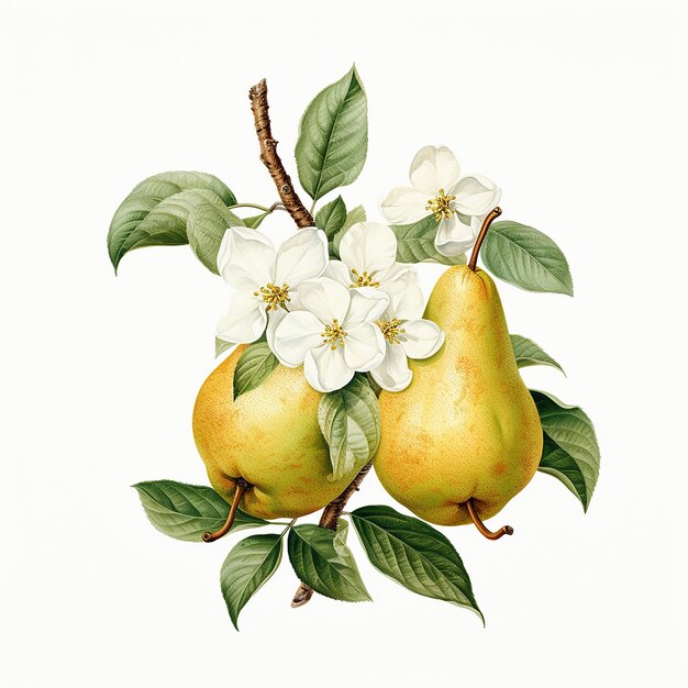 Fruits Illustration with floral accent