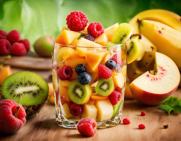 Fruits salad with sweet kiwi