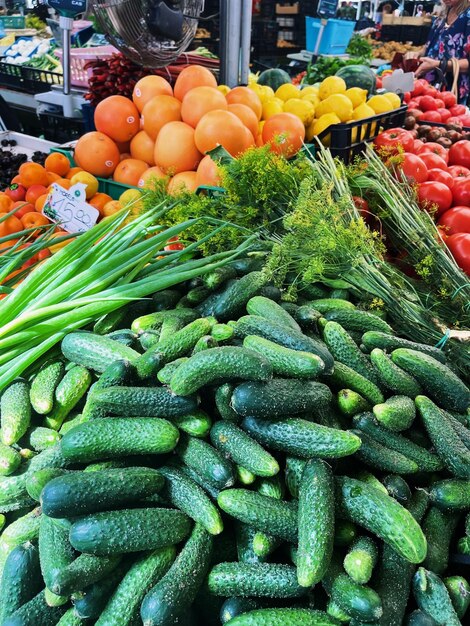 Fruits for sale at market stall