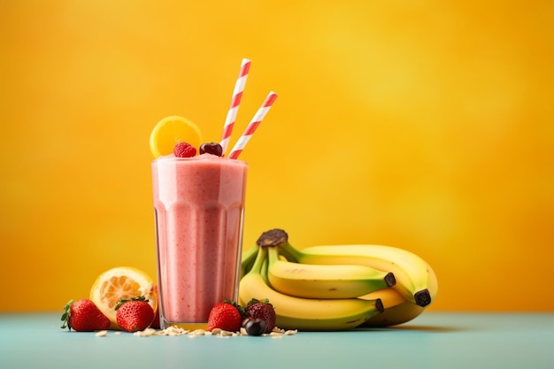 Fruits smoothies with copy space