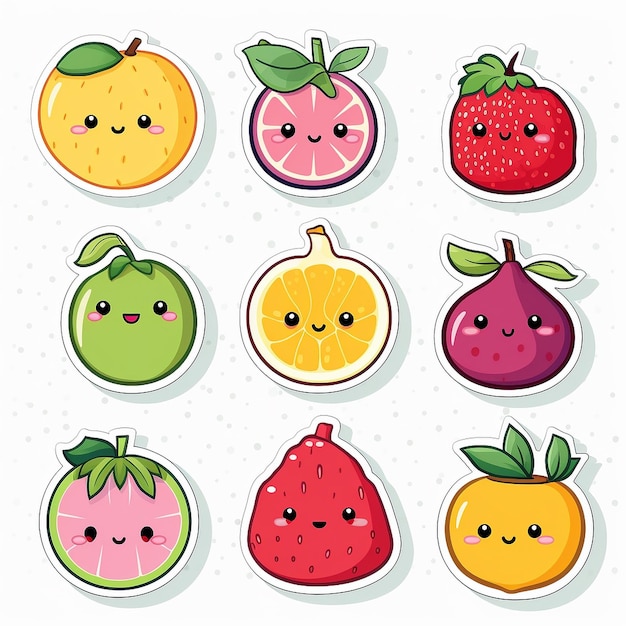 Photo fruits sticker collection