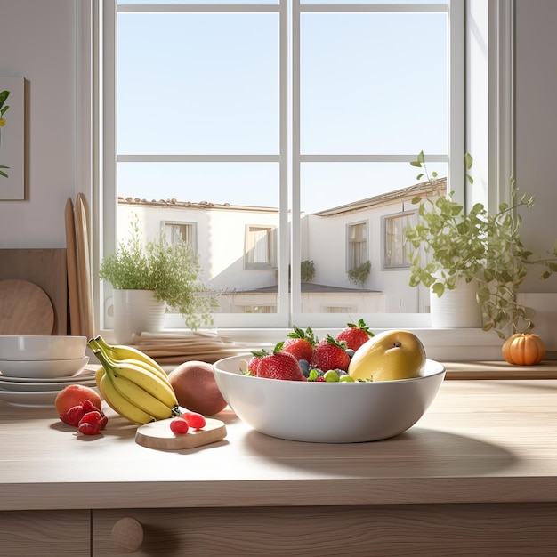 Photo fruits in the table