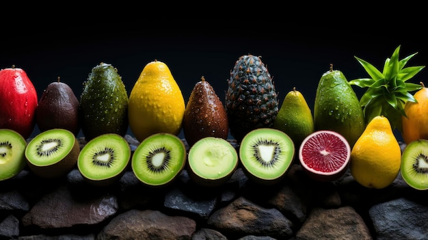 fruits that are on a rock with the word cucumber on it
