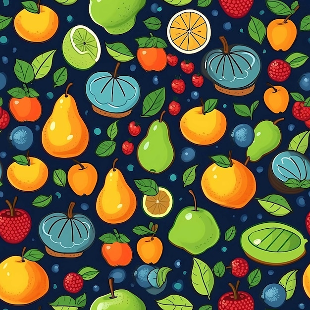 Fruits tileable pattern