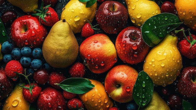 Fruits and vegetables are displayed in a black bowl.