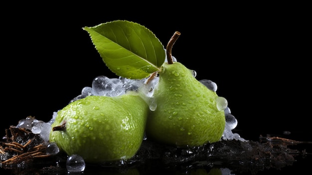 Fruits and Vegetables Art Beautiful lemon composition On black background