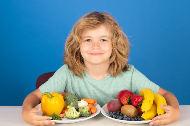 Fruits and vegetables for children healthy kids food