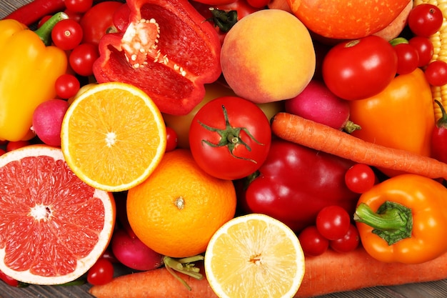 Fruits and vegetables closeup