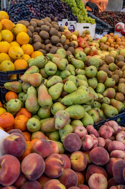 Fruits and vegetables at farmers market