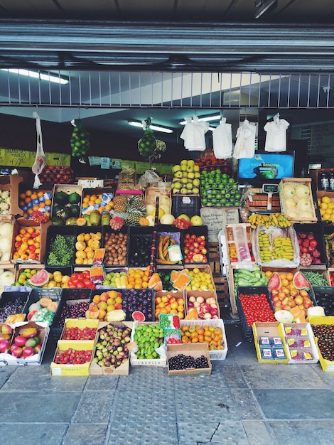 Fruits and vegetables for sale