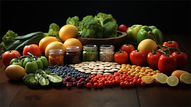 fruits and vegetables on the table