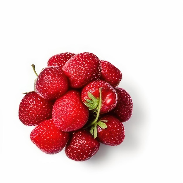 Fruits white background Orange Apple Pineapple Strawberry Pear raspberry