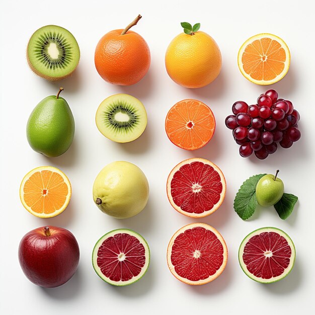 Fruits on white Background