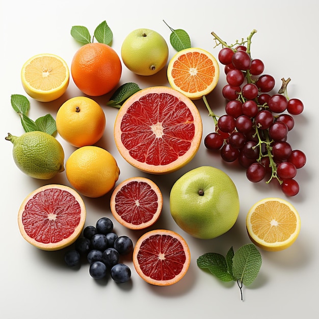 Fruits on white Background