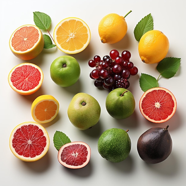 Fruits on white Background