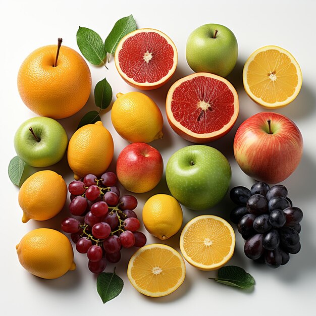 Fruits on white Background