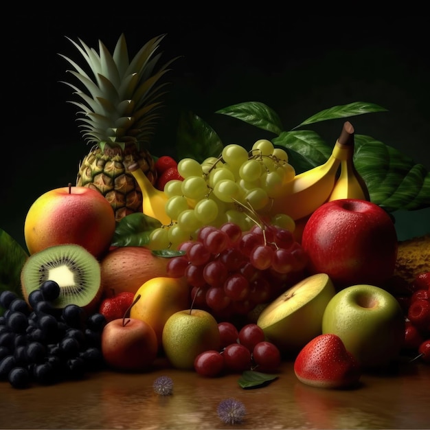 Foto frutta con sfondo di studio