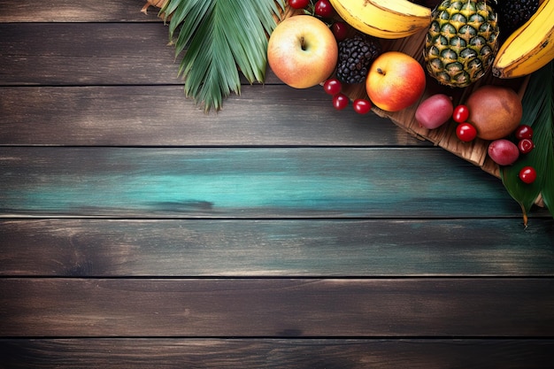 Fruits on a wooden table