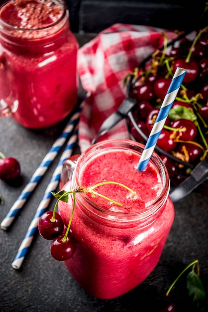  fruity vitamin drink. homemade cherry smoothie