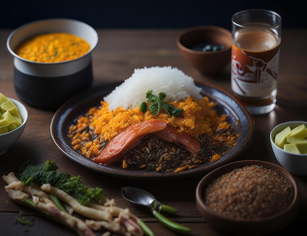 fry ricewith crab Food