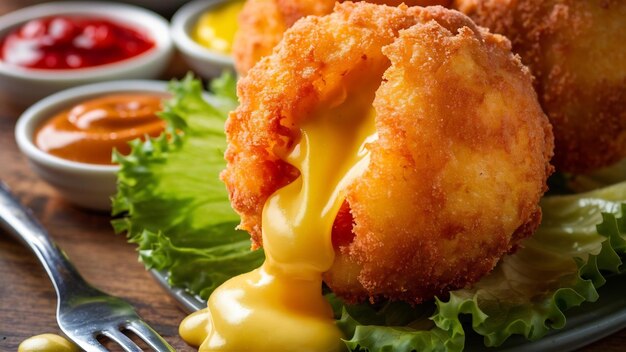 Frying cheese ball