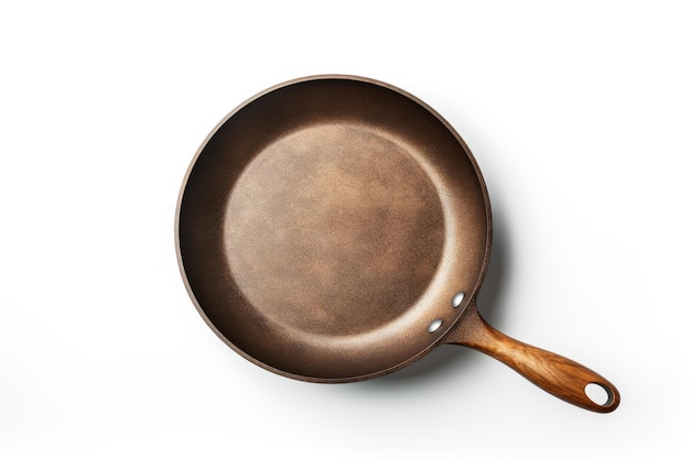 Frying pan on a white surface