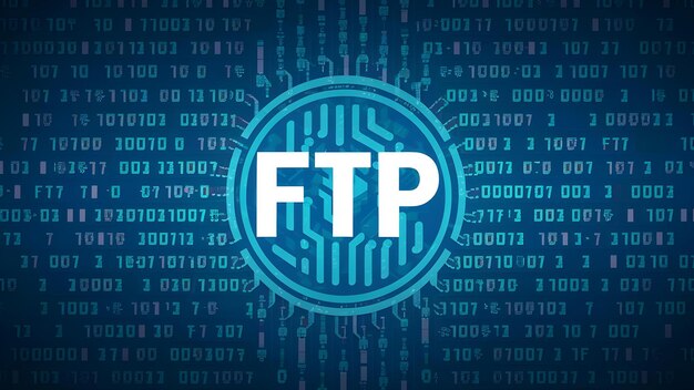 FTP Protocol Secure Data Transfer Hosting Concept Secure File Transfer Protocol Data Encryption Server Hosting Cybersecurity Data Privacy