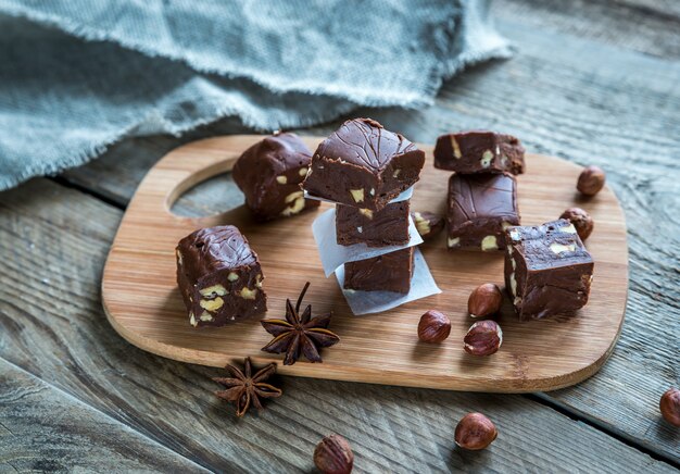 Fudge with hazelnuts