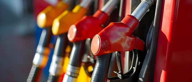 Foto l'aumento dei prezzi dei carburanti fa notizia un concetto di prospettiva lineare l'aumentare dei prezzi dei combustibili fa notizia una prospettiva lineale impatto economico preoccupazioni dei consumatori