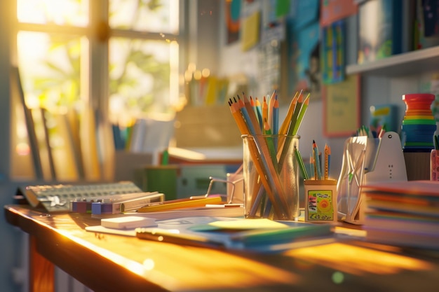 Поджигая воображение и радость, красочный детский рисунковый стол с просторным рабочим пространством