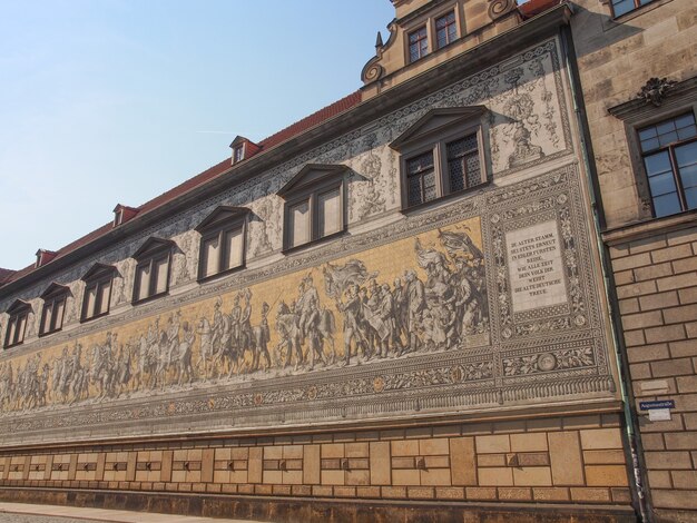 Photo fuerstenzug procession of princes in dresden, germany