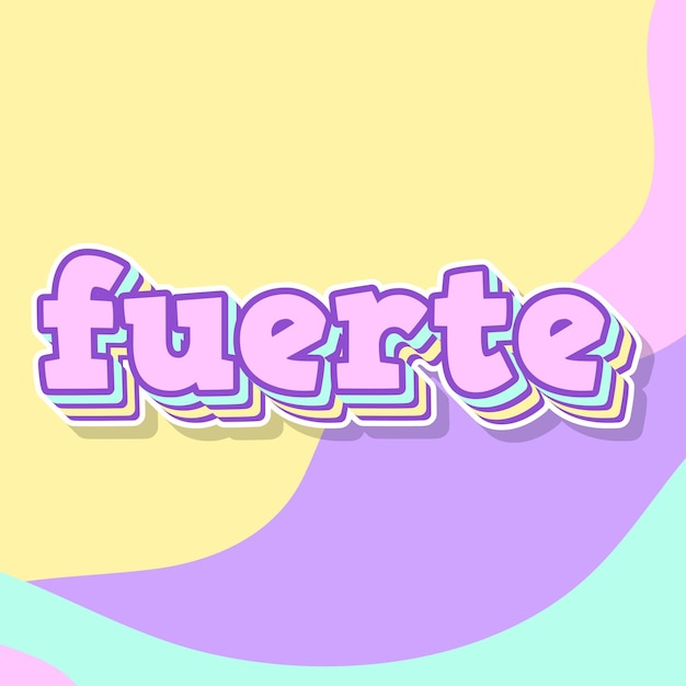 Photo fuerte typography 3d design cute text word cool background photo jpg