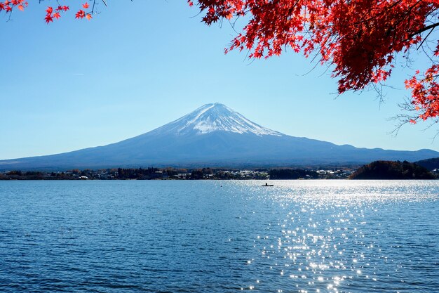 fuji mounta in het herfstseizoen