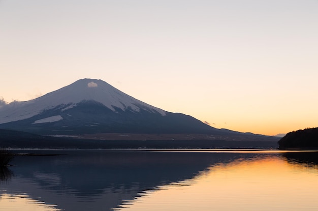 Fuji mountain at evening