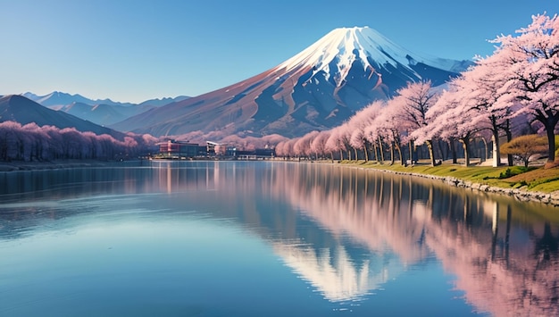 Fuji mountain in japan and beautiful natural scenery