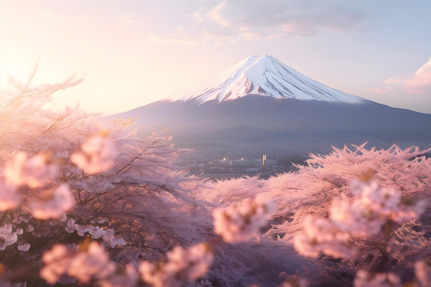 Photo fuji mountain landscape in japan