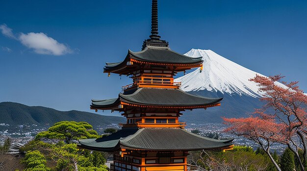 Фото Храм пагоды фудзи-чурейто, япония