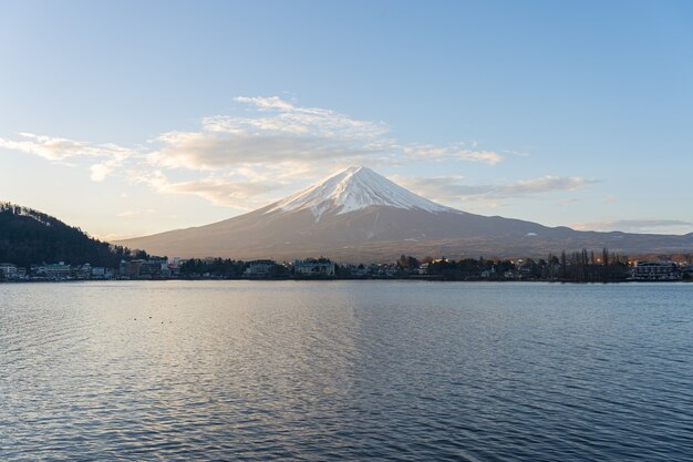 Fujisan Mountain with lake in Kawaguchiko, Japan.