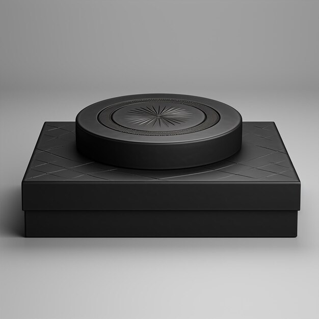 Фото Полностью черный постамент подиума с темными предметами для презентации предложения черной пятницы в 3d-рендеринге eleg