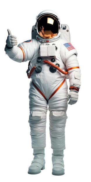 Full body of astronaut on white background