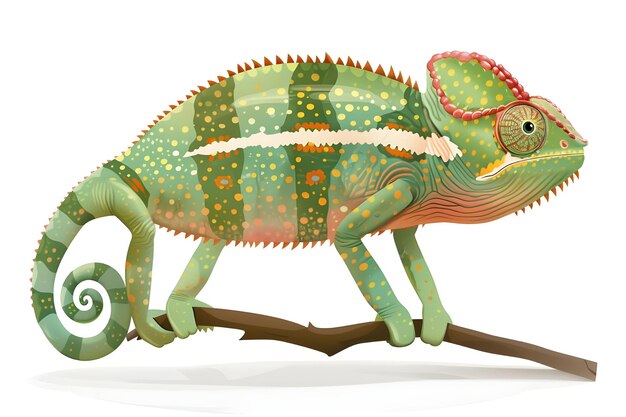 Foto full body cartoon chameleon vector illustratie leuke hagedis dier